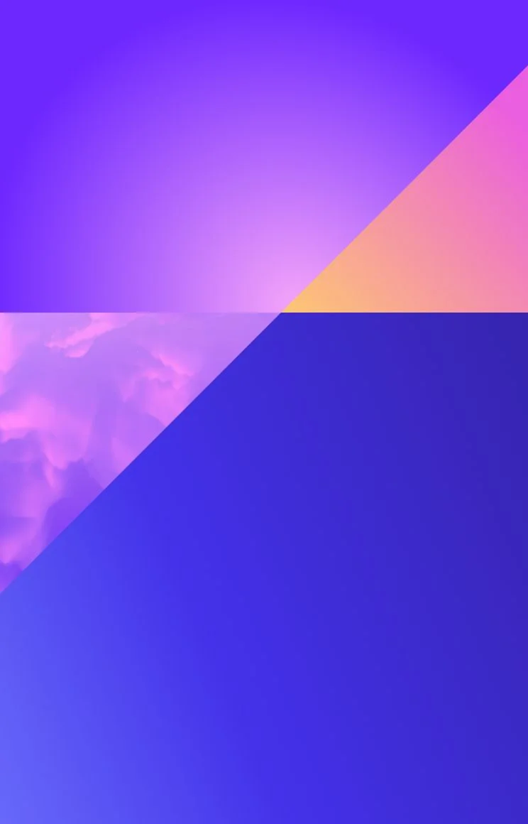 Sky brand artwork in purple, pink, and blue
